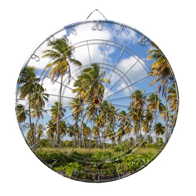 Palm trees on the beach of Isla Saona Dart Board (Front)