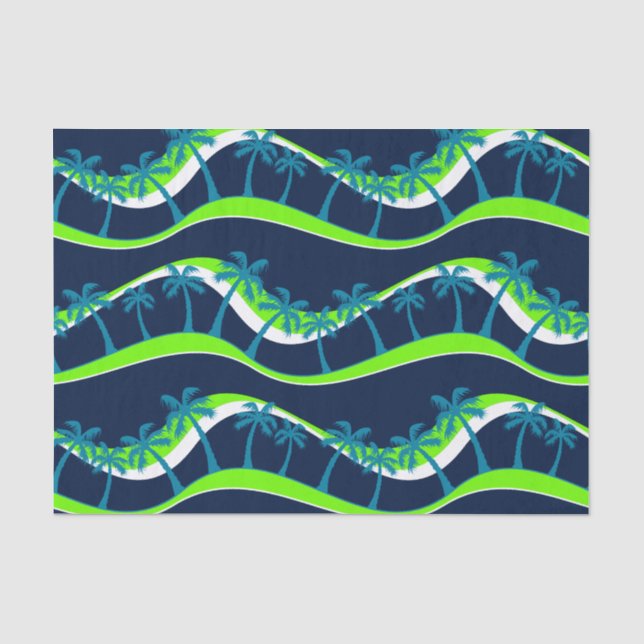 Palm trees on waves tissue paper (Front)