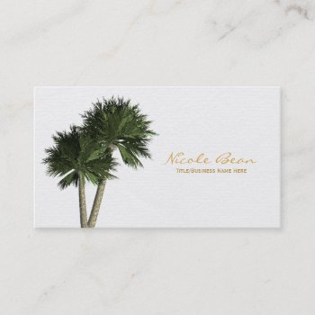 Palm Trees On White Elegant Business Cards by printabledigidesigns at Zazzle