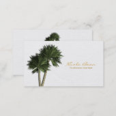 Palm Trees on White Elegant Business Cards (Front/Back)