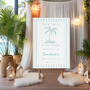 Palm Trees   Pacifiers Coastal Baby Shower Welcome Foam Board