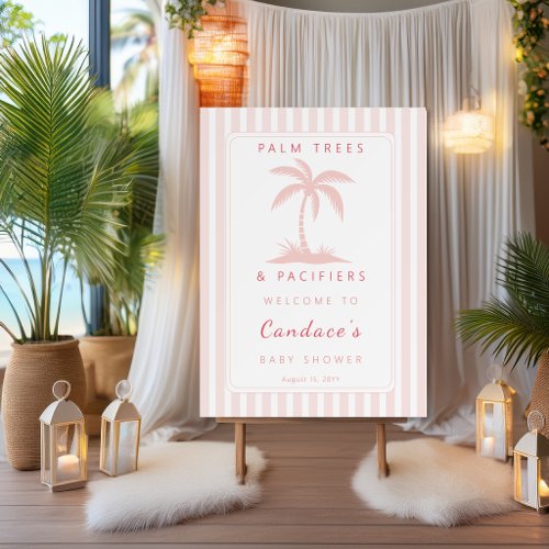 Palm Trees | Pacifiers Coastal Baby Shower Welcome Foam Board
