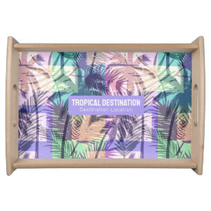Palm Trees Pattern custom text Serving Tray
