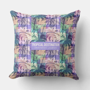 Palm Trees Pattern custom text Throw Pillow