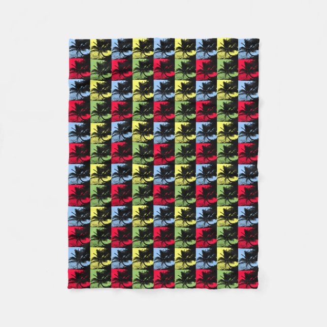 Palm Trees Pattern Fleece Blanket (Front)