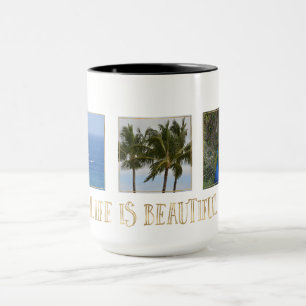 Palm Trees Peacocks Photos Kauai Life is Beautiful Mug