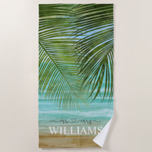 Palm Trees Personalized Beach Towel