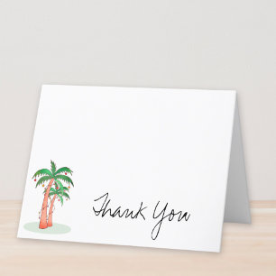 Palm Trees Personalized Letterpress Thank You Card