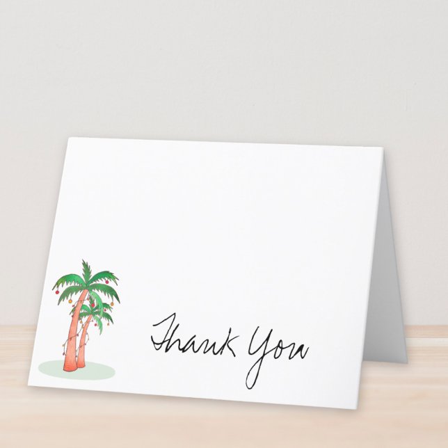 Palm Trees Personalized Letterpress Thank You Card (Creator Uploaded)