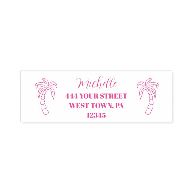 Palm Trees  Personalized  Self- Self-inking Stamp (Design)