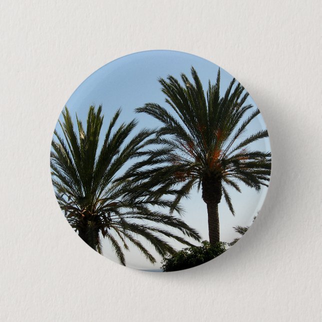 Palm trees photo Round Badge Pinback Button (Front)