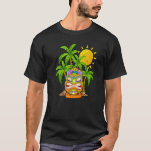 Palm Trees Polynesian Tiki Mask Hawaiian Statue To T-Shirt