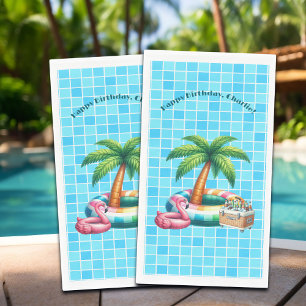 Palm Trees Pool Party Flamingo Birthday Party Paper Guest Towels