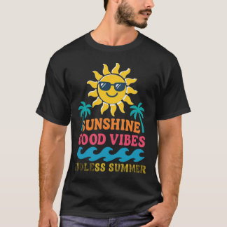 Palm Trees Positivity – Retro Summer Mood T-Shirt