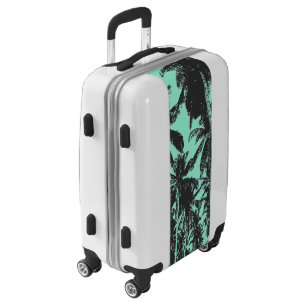 Palm Trees. Posterised Design in Black & Blue. Luggage
