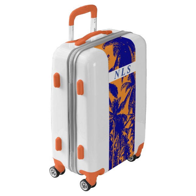 Palm Trees. Posterised design with Monogram. Luggage (Rotated Left)