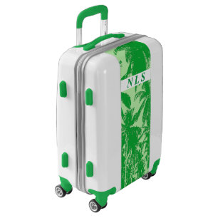 Palm Trees. Posterised design with Monogram. Luggage
