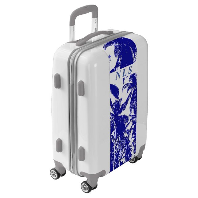 Palm Trees. Posterised design with Monogram. Luggage (Rotated Left)