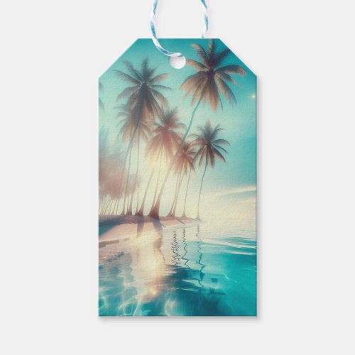 Palm Trees Reflection in the Ocean Gift Tags
