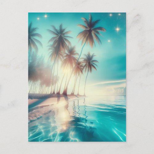 Palm Trees Reflection in the Ocean Postcard
