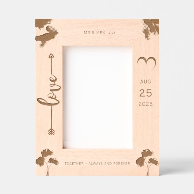 Palm Trees Romantic Beach Wedding Frame (Front)