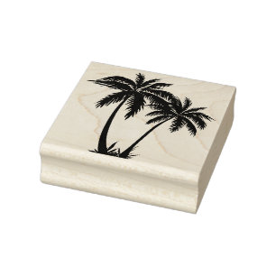 Palm trees rubber stamp