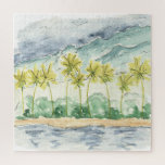 Palm Trees Santa Barbara California Watercolor Jigsaw Puzzle<br><div class="desc">Watercolor painting of palm trees along Santa Barbara beach in California jigsaw puzzle. Iconic scenes from around the world made into a beautifully unique puzzle.</div>