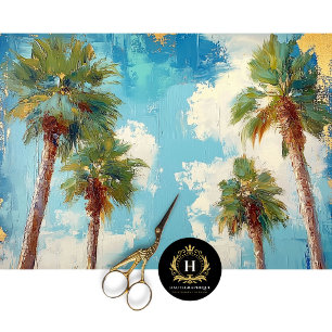 Palm Trees Santa Monica California Decoupage Tissue Paper