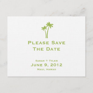 Palm Trees Save The Date Card - Lime