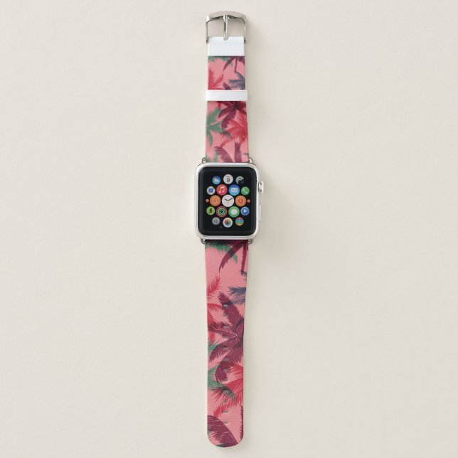Palm trees seamless pattern apple watch band (Front)