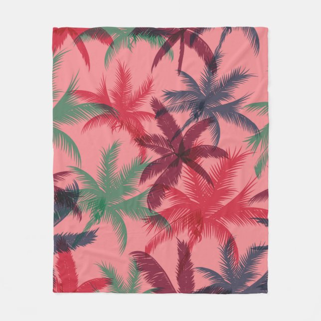 Palm trees seamless pattern fleece blanket (Front)