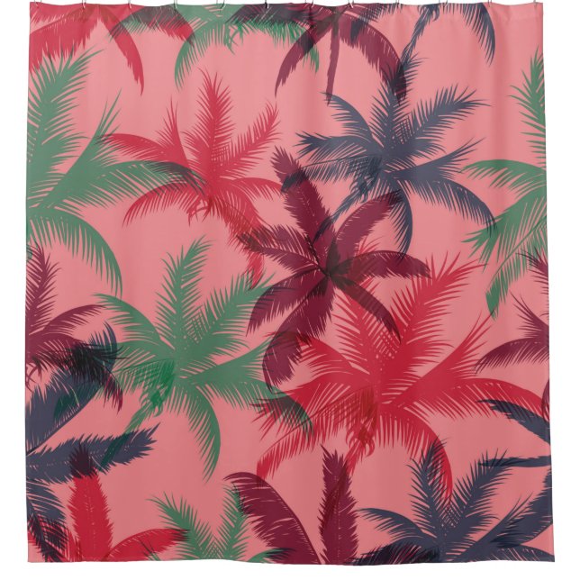 Palm trees seamless pattern shower curtain (Front)