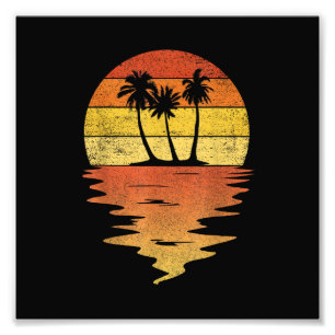 Palm Trees Shirt Retro Sunset 70s Vintage Palm Tre Photo Print