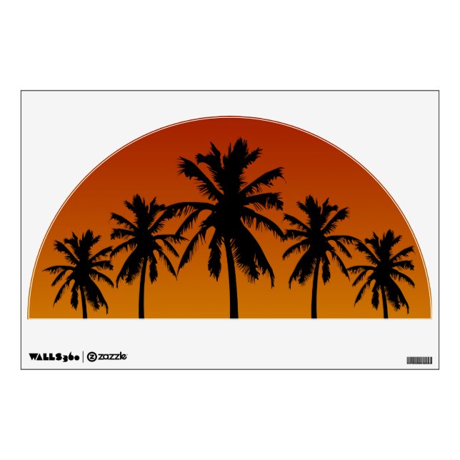 Palm Trees Silhouette Design Wall Decal (Front)