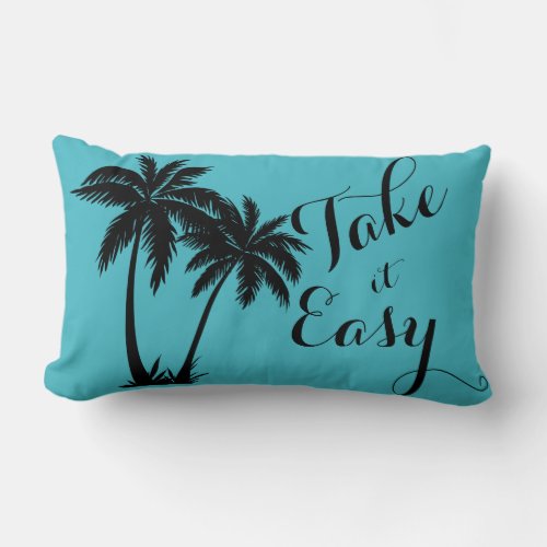Palm Trees Silhouette Take It Easy Lumbar Pillow