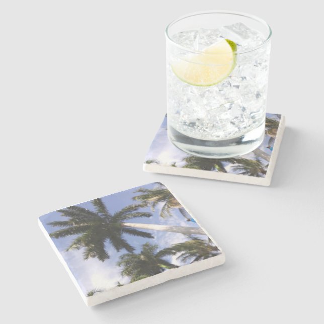 Palm trees stone coaster (Side)