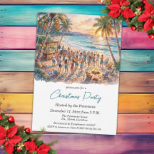 Palm Trees String Lights Christmas Party