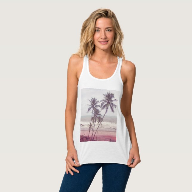 palm trees, summer tank top (Front Full)