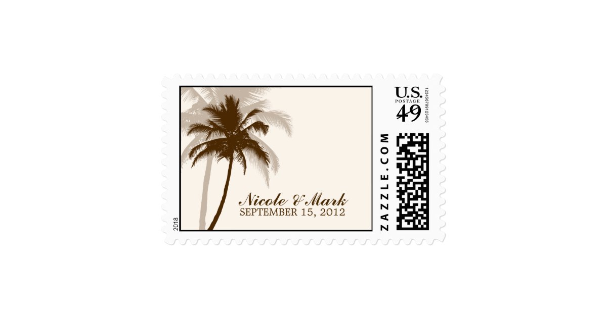 Palm Trees Summer Wedding Stamp | Zazzle