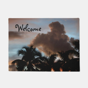 Palm trees Sunrise Clouds Doormat