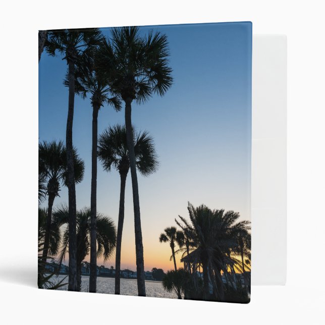 Palm Trees Sunrise Destin Florida 3 Ring Binder (Front/Inside)