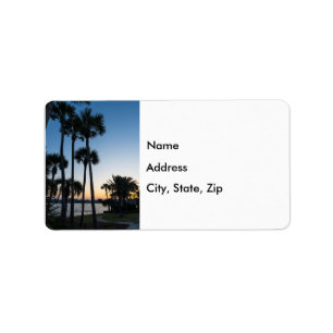 Palm Trees Sunrise Destin Florida Address Label