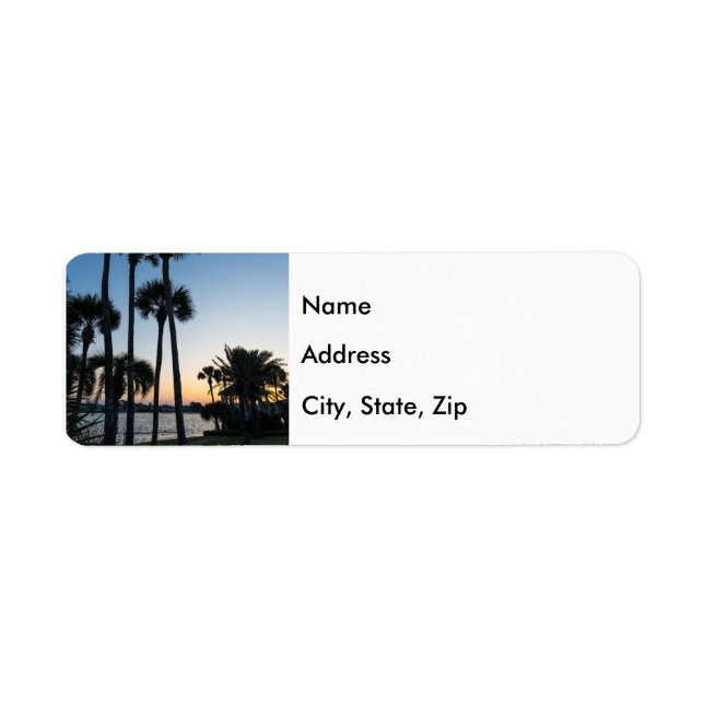 Palm Trees Sunrise Destin Florida Address Label (Front)