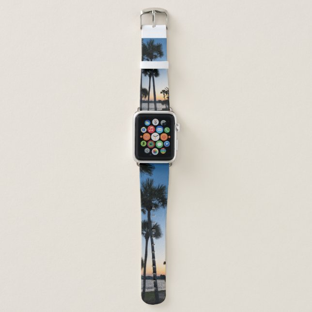 Palm Trees Sunrise Destin Florida Apple Watch Band (Front)