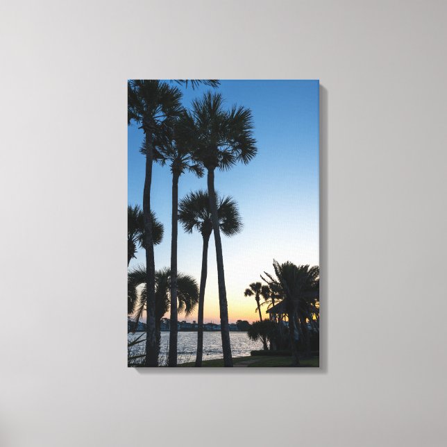 Palm Trees Sunrise Destin Florida Canvas Print (Front)