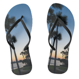Palm Trees Sunrise Destin Florida Flip Flops