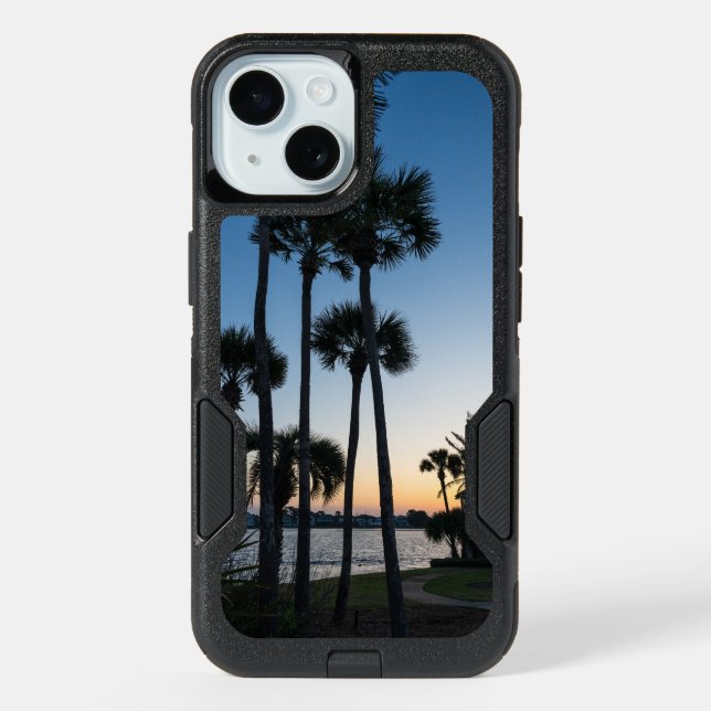 Palm Trees Sunrise Destin Florida iPhone Otterbox 15 Case (Back)