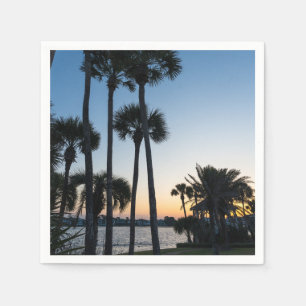 Palm Trees Sunrise Destin Florida Paper Napkin