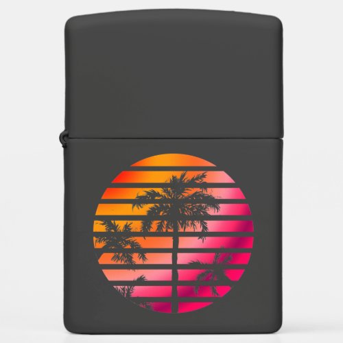 Palm Trees Sunset Circle Zippo Lighter