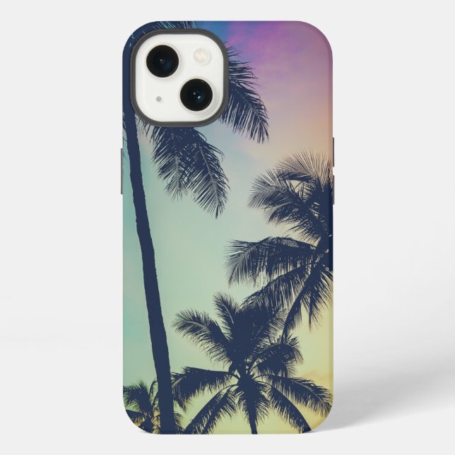 Palm Trees Sunset Iphone Case (Back)